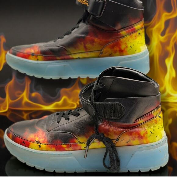 Men's Size 9 SIX HUNDRED FOUR X Def Leppard Limited Edition "Pyromania" Sneakers - Picture 1 of 13